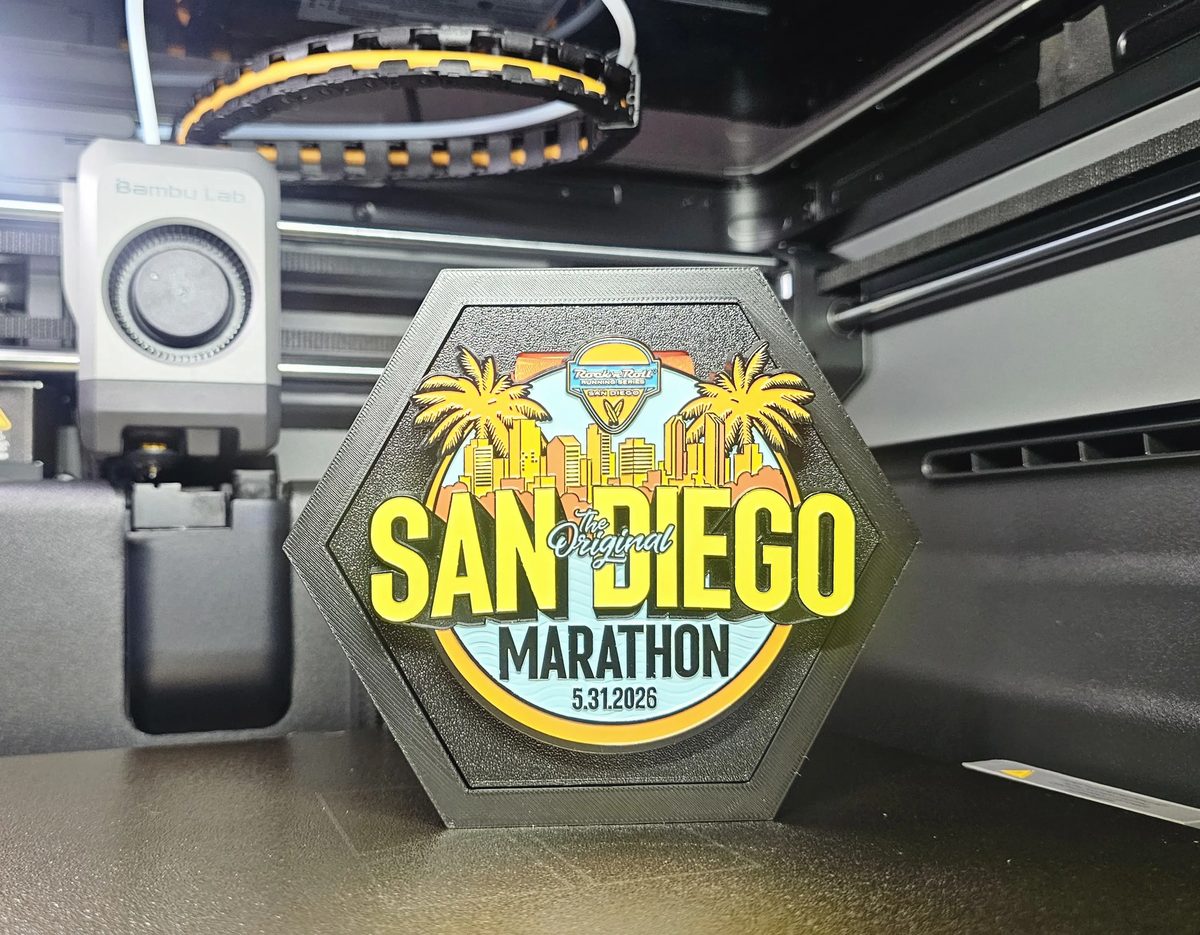 A Hive Medal Co. hex unit fresh off the 3D printer